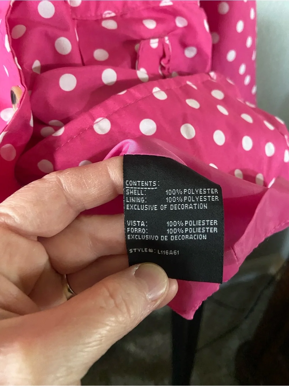 London Fog Bright Pink Polka Dot Raincoat
